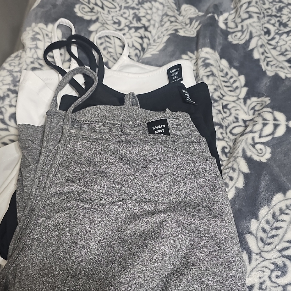 SHEIN Black, White, and Gray Tank Tops